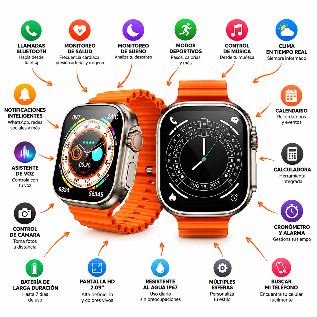 Smartwatch T900 Ultra Big 2.09” Infinite Display Bluetooth