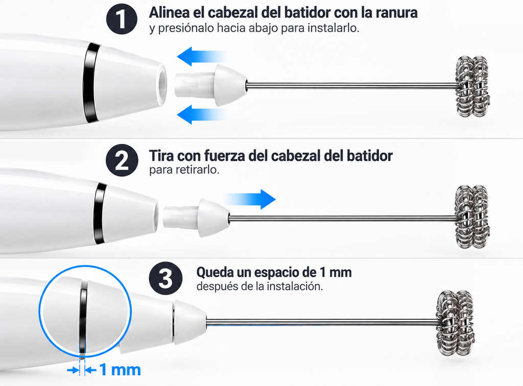 Mini Batidor Eléctrico Espumador de Café y Leche Recargable