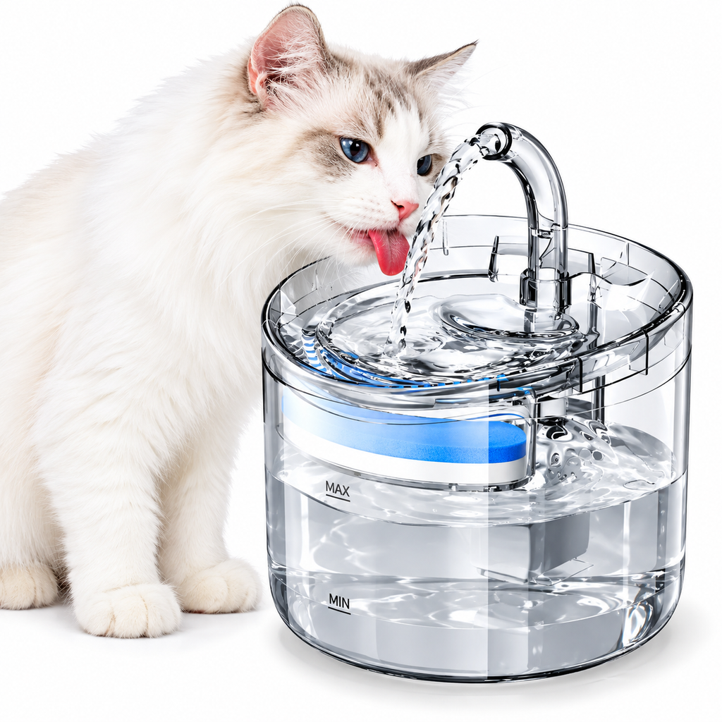 Fuente Bebedero de Agua para Gatos Automática 1.8L con Filtro