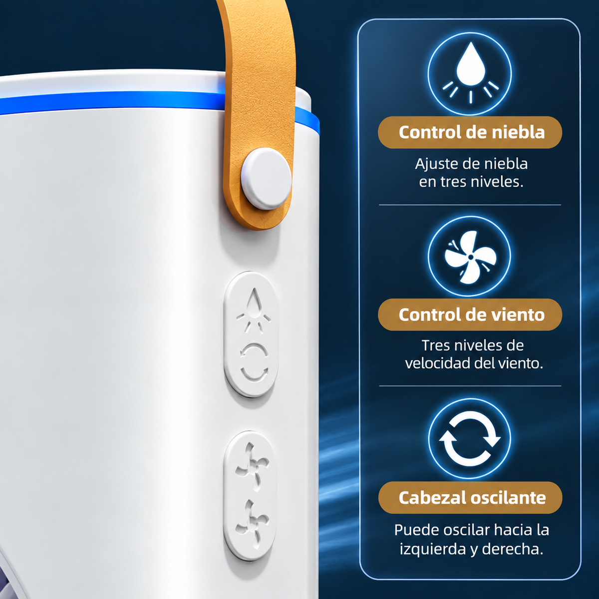Ventilador Doble con Humidificador Recargable USB 10W